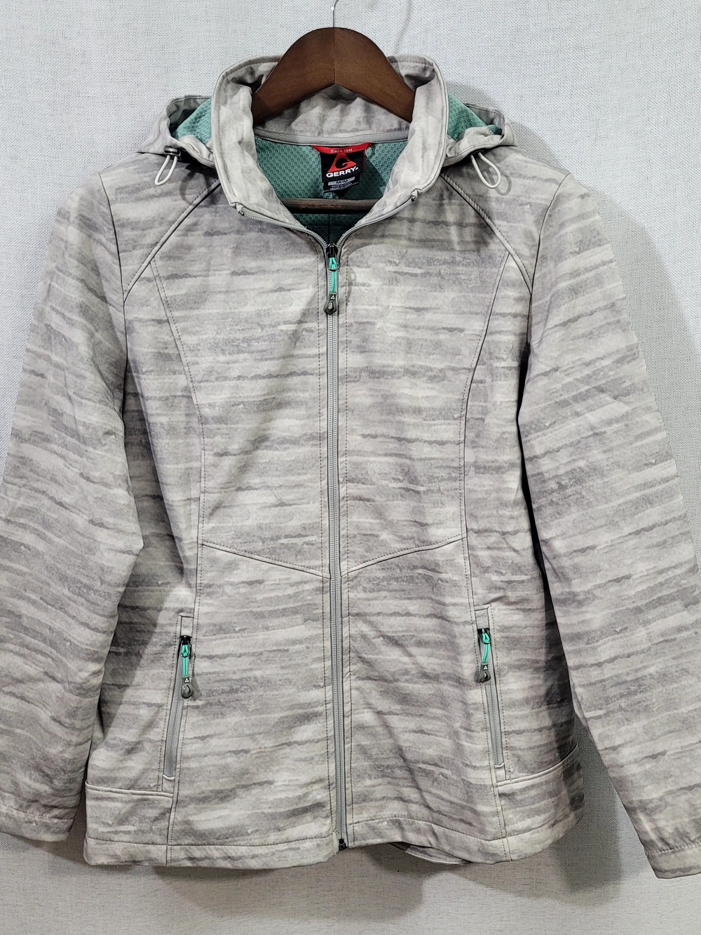 Gerry Women's Hooded Softshell Jacket M Gray Marbled WG9201